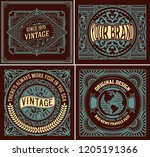 set of 4 vintage labels for... | Shutterstock .eps vector #1205191366