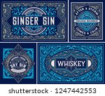 set packing labes. vector... | Shutterstock .eps vector #1247442553