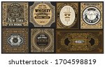 set of 6 vintage labels for... | Shutterstock .eps vector #1704598819