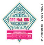vintage liquor label. vector... | Shutterstock .eps vector #1709178076