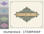 luxury logo template flourishes ... | Shutterstock .eps vector #1733893469