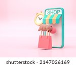 online shopping 3d concept. 3d... | Shutterstock . vector #2147026169