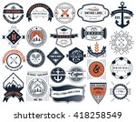 vintage insignias and logotypes ... | Shutterstock .eps vector #418258549