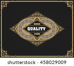 art deco frame and label design ... | Shutterstock .eps vector #458029009