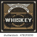 whiskey label with old frames | Shutterstock .eps vector #478193350