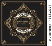 whiskey label with old frames | Shutterstock .eps vector #486513319