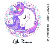 little princess. cute unicorn... | Shutterstock .eps vector #2084220286
