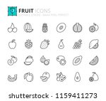 outline icons about fruit. pets.... | Shutterstock .eps vector #1159411273