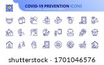 outline icons about coronavirus ... | Shutterstock .eps vector #1701046576