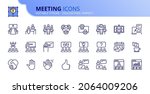 outline icons about meeting.... | Shutterstock .eps vector #2064009206