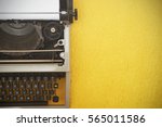 Vintage Typewriter On  Yellow...