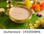 Small photo of Onam sadhya sweet palada payasam or semiya dal kheer dessert Kerala, South India. Indian mithai Delicious festival sweet dish for Onam, Vishu, Deepawali, sweet food made of condensed milk
