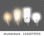 set of electric lamps  tungsten ... | Shutterstock .eps vector #1242075553