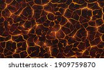 Red texture of molten lava. Vector background.