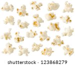Popcorn Isolated On White...
