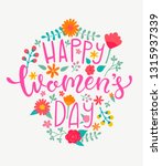 happy women's day card with... | Shutterstock . vector #1315937339