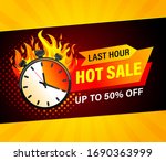 last hour hot sale banner.... | Shutterstock .eps vector #1690363999