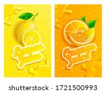set of fresh lemon and orange... | Shutterstock .eps vector #1721500993