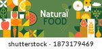 natural food banner in flat... | Shutterstock .eps vector #1873179469