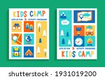 set of kids summer camp flyers  ... | Shutterstock .eps vector #1931019200