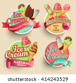 Ice Cream Emblems  Labels And...