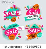 sale   set of bright modern... | Shutterstock .eps vector #486469576