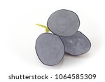 three grapes against a white... | Shutterstock . vector #1064585309