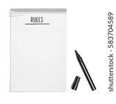 Rules On Note Book With Black...
