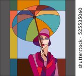 Woman Under Umbrella Pattern....