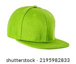 Closeup of the fashion lime green color cap isolated on white background.