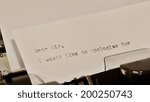 Small photo of Letter with a title Dear Sir typed on old typewriter