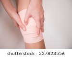 Injured painful knee with white ...