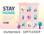 stay home landing page template.... | Shutterstock .eps vector #1697114329