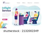 inflight service  landing page... | Shutterstock .eps vector #2132002349