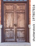 Old Wooden Brown House Door In...