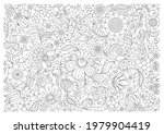 petrykivka  flowers. coloring... | Shutterstock .eps vector #1979904419