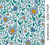 seamless vector floral pattern... | Shutterstock .eps vector #425677429