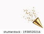 gold party hat with stars ... | Shutterstock .eps vector #1938520216