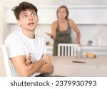 Small photo of Woman screams and swears at her adult son in connection with inappropriate behavior, violation of personal boundaries and space