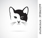 Vector Of A Cat Face Design On...