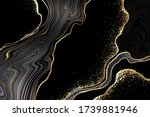 Abstract Black Agate Background ...