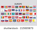 europe continent flag pack | Shutterstock .eps vector #215005873