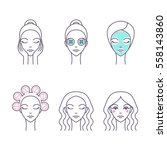 hair care and facial skin icon... | Shutterstock .eps vector #558143860