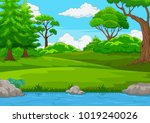 forest scene with many trees... | Shutterstock .eps vector #1019240026