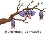 happy cartoon bat hanging on... | Shutterstock .eps vector #317760053