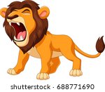 cartoon lion roaring