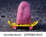 Small photo of Phrase and saying tongue twister shown visually as a tongue rides a skateboard