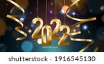 happy new year 2022. hanging... | Shutterstock .eps vector #1916545130