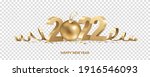 happy new year 2022. golden 3d... | Shutterstock .eps vector #1916546093