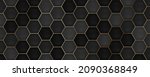 black hexagon tiles with gold... | Shutterstock .eps vector #2090368849